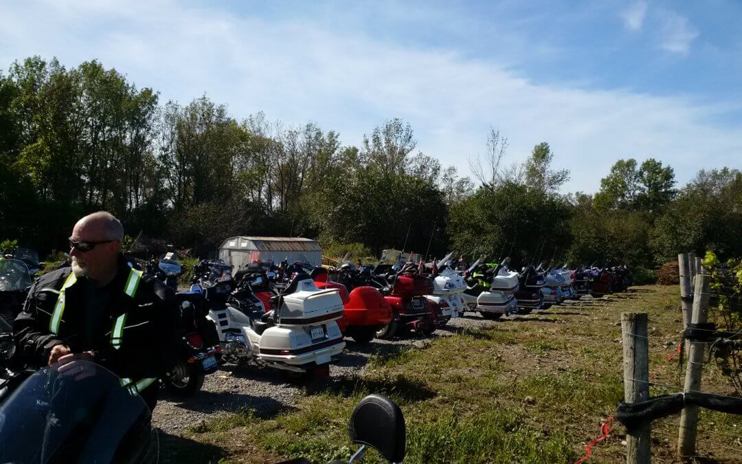 Honda Gold Wing, Wings Over The County, motorcycle rally, parking lot full of Gold Wing motorcycles